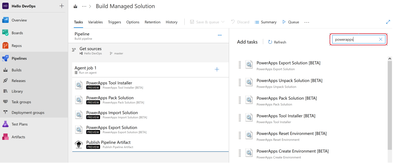 screenshot of sample Azure DevOps pipeline!